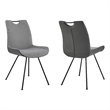 Armen Living Coronado Fabric Upholstered Dining Side Chair in Pewter and Gray