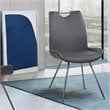 Armen Living Coronado Modern Faux Leather Dining Side Chair in Gray