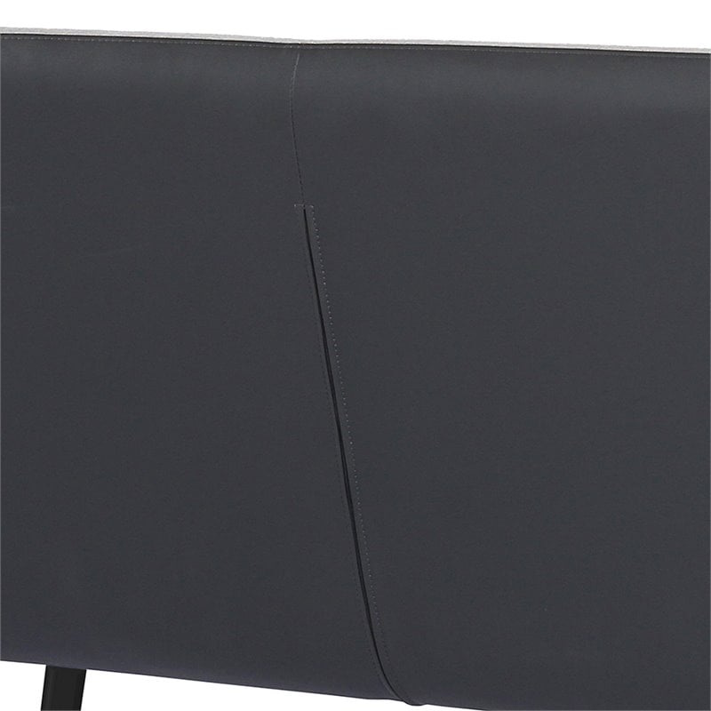 Armen Living Coronado Upholstered Fabric & Metal Dining Bench in Gray/Black