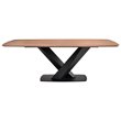 Armen Living Everett Contemporary Wood & Metal Dining Table in Black/Walnut