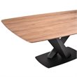 Armen Living Everett Contemporary Wood & Metal Dining Table in Black/Walnut
