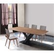 Armen Living Everett Contemporary Wood & Metal Dining Table in Black/Walnut