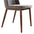 Wade Dining Chair in Walnut Finish and Gray Fabric - Set of 2