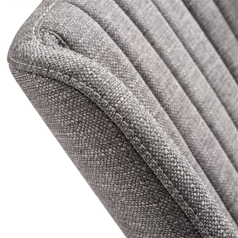 Armen Living Wade Modern Fabric Dining Chair in Gray & Walnut