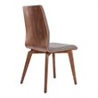 Archie Dining Chair in Walnut Finish and Gray Fabric - Set of 2