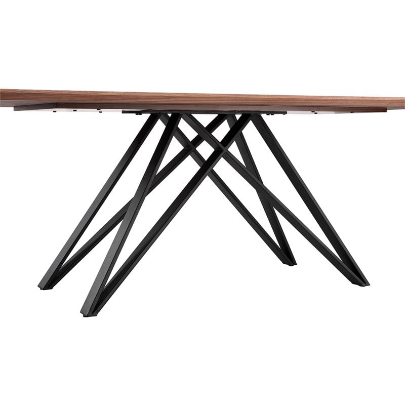 Armen Living Modena Contemporary Wood Top Dining Table in Black
