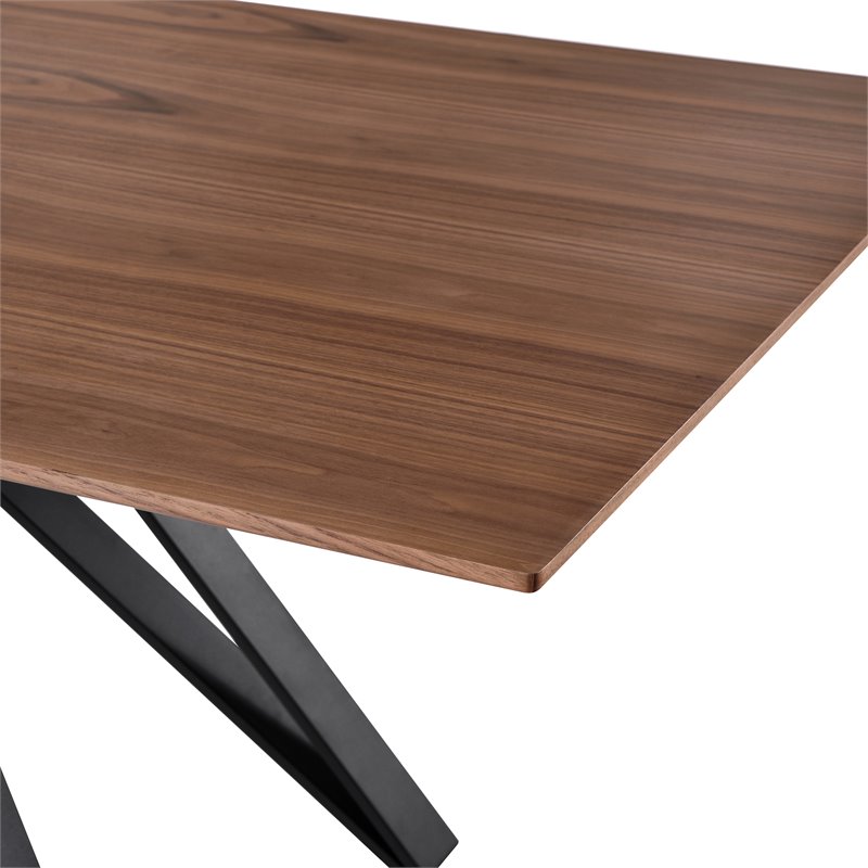 Armen Living Modena Contemporary Wood Top Dining Table in Black