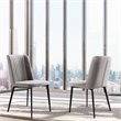 Armen Living Maine Modern Fabric Dining Chair in Black (Set of 2)