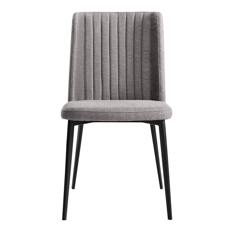 Armen Living Maine Modern Fabric Dining Chair in Black (Set of 2)