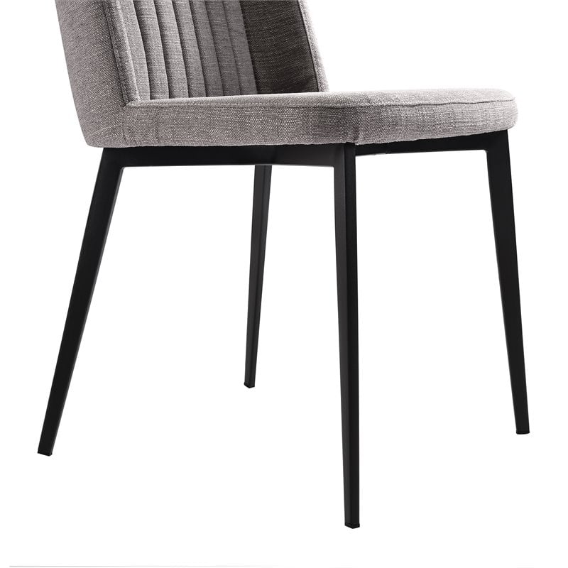 Armen Living Maine Modern Fabric Dining Chair in Black (Set of 2)
