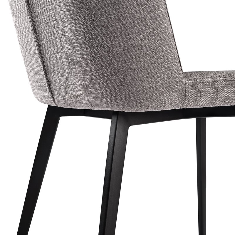 Armen Living Maine Modern Fabric Dining Chair in Black (Set of 2)