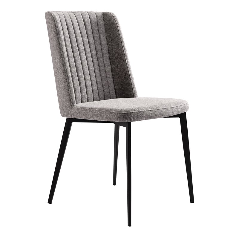 Armen Living Maine Modern Fabric Dining Chair in Black (Set of 2)