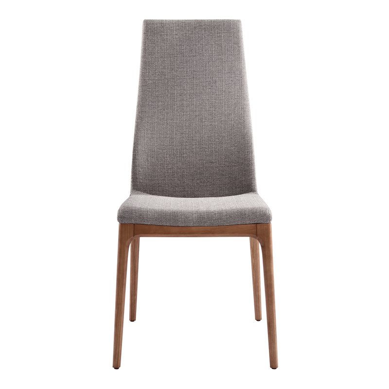 Armen Living Parker Modern Fabric Dining Chair in Gray (Set of 2)