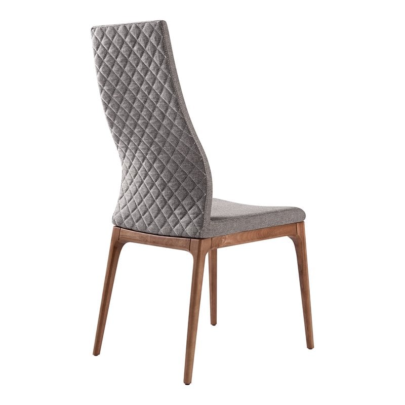 Armen Living Parker Modern Fabric Dining Chair in Gray (Set of 2)