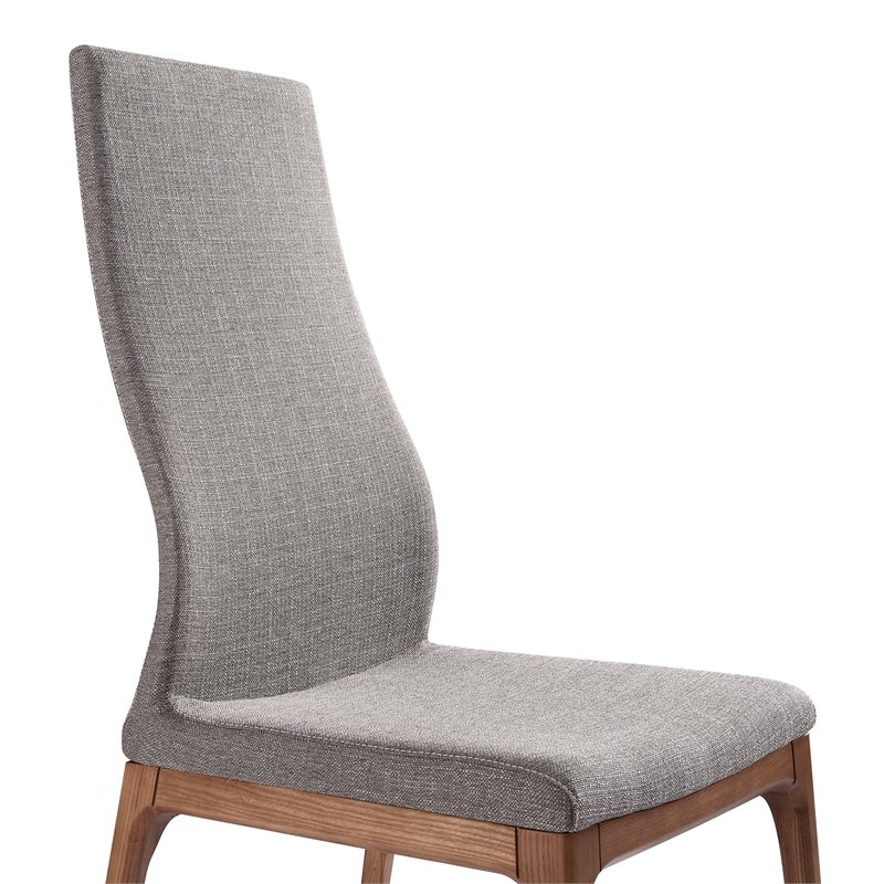 Armen Living Parker Modern Fabric Dining Chair in Gray (Set of 2)