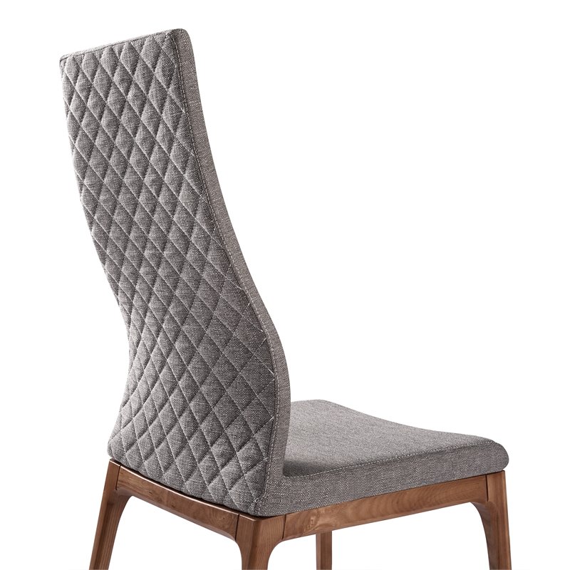 Armen Living Parker Modern Fabric Dining Chair in Gray (Set of 2)