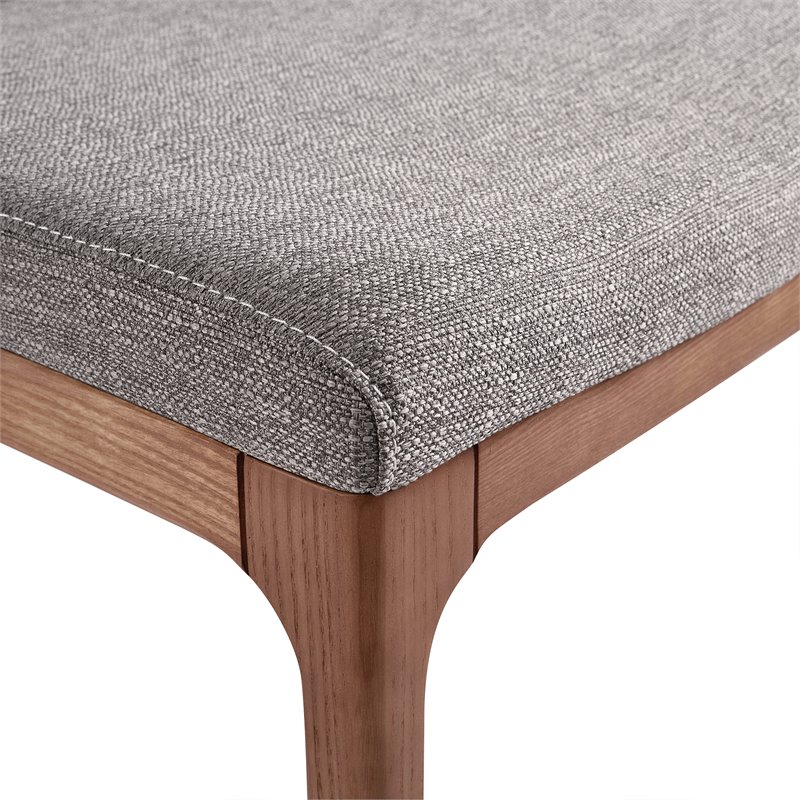 Armen Living Parker Modern Fabric Dining Chair in Gray (Set of 2)