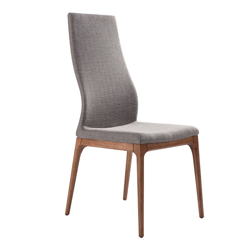 Armen Living Parker Modern Fabric Dining Chair in Gray (Set of 2)