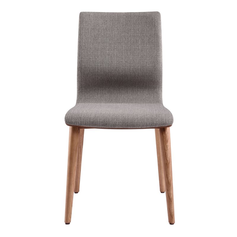 Armen Living Robin Modern Fabric Dining Chair in Gray (Set of 2)
