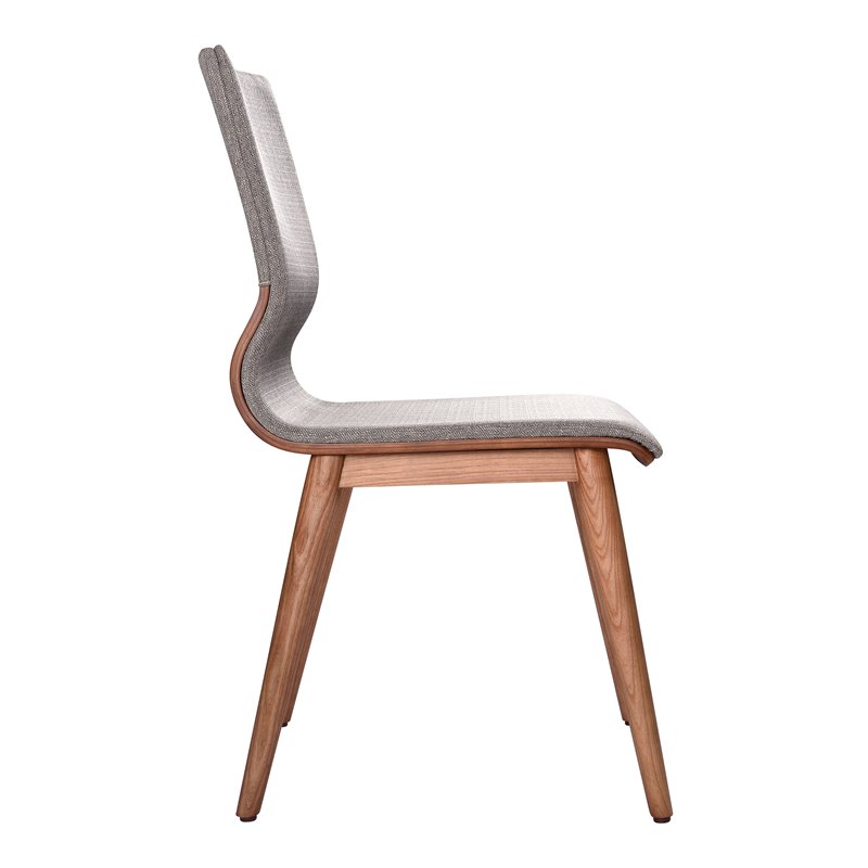 Armen Living Robin Modern Fabric Dining Chair in Gray (Set of 2)