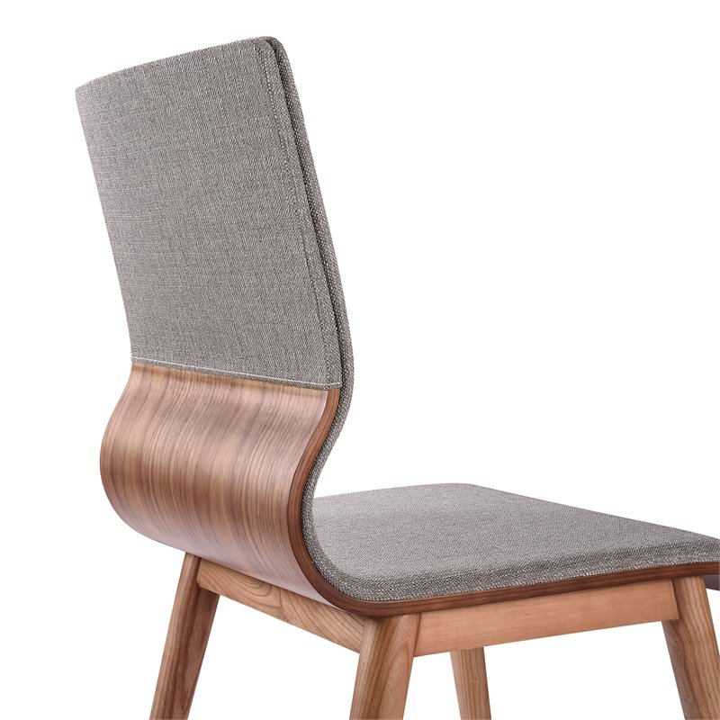 Armen Living Robin Modern Fabric Dining Chair in Gray (Set of 2)