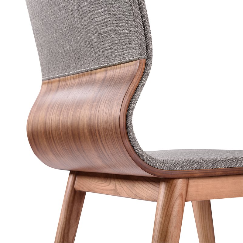 Armen Living Robin Modern Fabric Dining Chair in Gray (Set of 2)