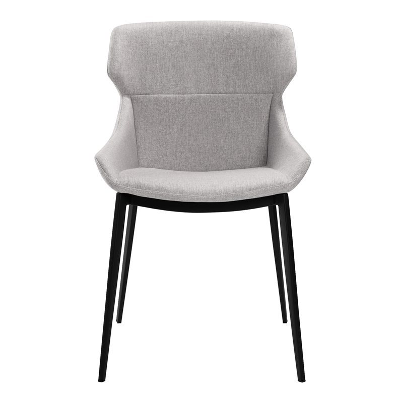 Armen Living Kenna Modern Fabric Dining Chair in Black (Set of 2)