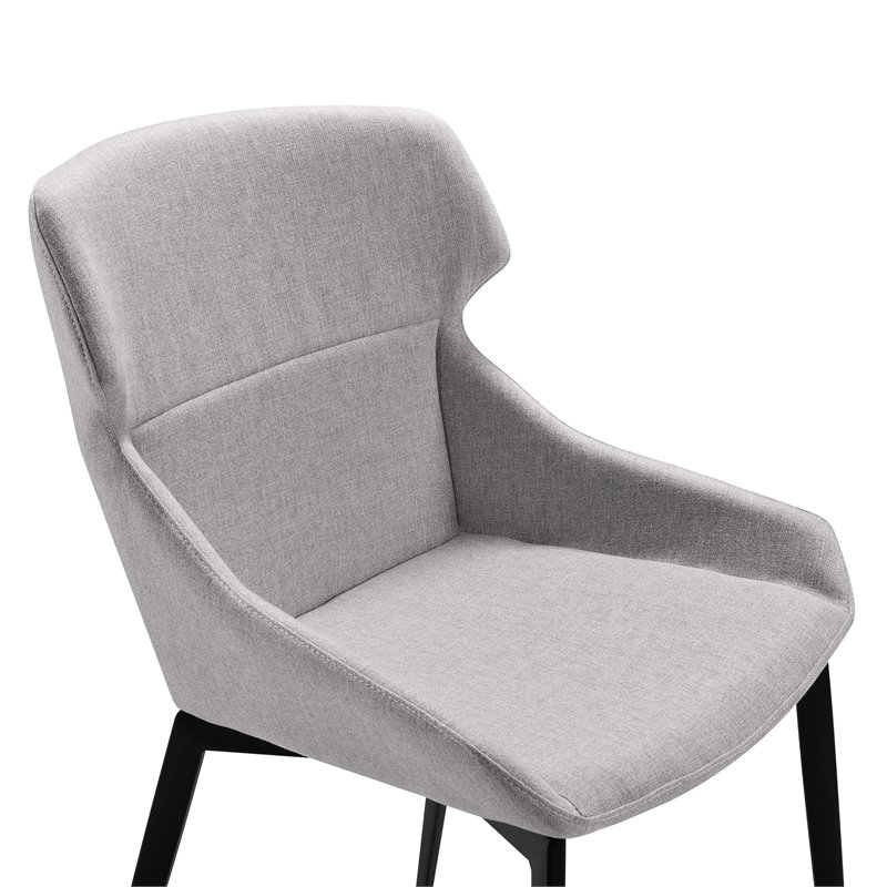 Armen Living Kenna Modern Fabric Dining Chair in Black (Set of 2)