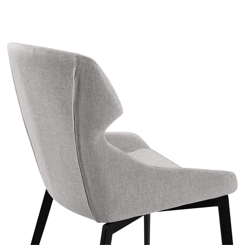 Armen Living Kenna Modern Fabric Dining Chair in Black (Set of 2)