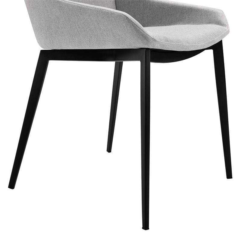 Armen Living Kenna Modern Fabric Dining Chair in Black (Set of 2)
