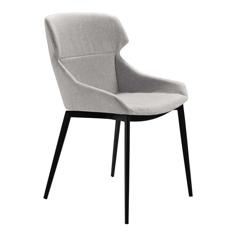 Armen Living Kenna Modern Fabric Dining Chair in Black (Set of 2)