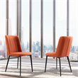 Armen Living Maine Modern Fabric Dining Chair in Black (Set of 2)