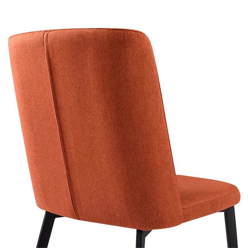 Armen Living Maine Modern Fabric Dining Chair in Black (Set of 2)