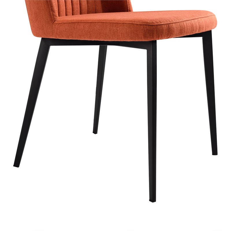 Armen Living Maine Modern Fabric Dining Chair in Black (Set of 2)