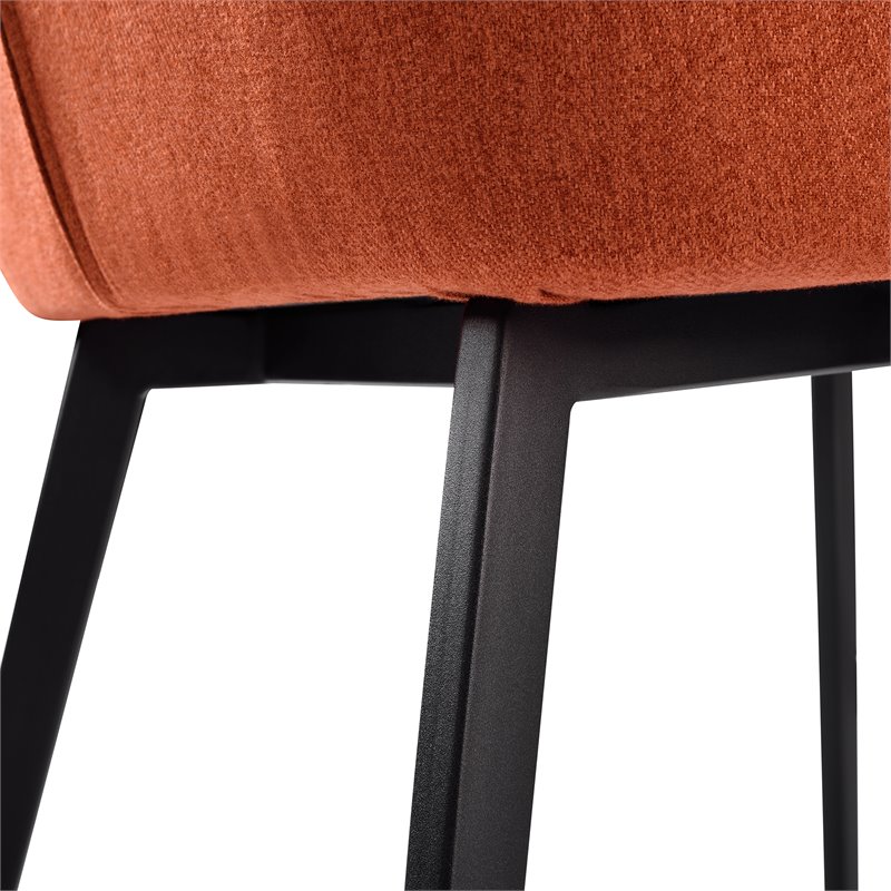 Armen Living Maine Modern Fabric Dining Chair in Black (Set of 2)