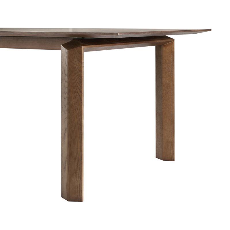 Armen Living Treviso Extension Solid Wood Dining Table in Walnut