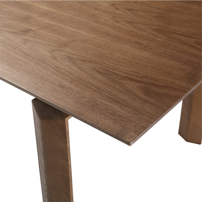 Armen Living Treviso Extension Solid Wood Dining Table in Walnut