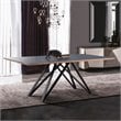 Armen Living Urbino Contemporary Glass Top Dining Table in Matte Black