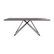 Armen Living Urbino Contemporary Glass Top Dining Table in Matte Black