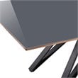 Armen Living Urbino Contemporary Glass Top Dining Table in Matte Black