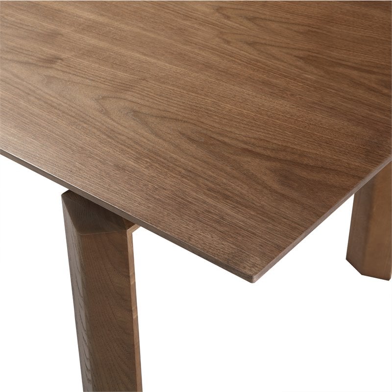 Armen Living Treviso and Archie 5-Piece Modern Wood Dining Set in Walnut