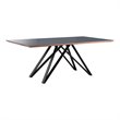 Armen Living Maine 5-Piece Modern Fabric & Metal Dining Set in Orange/Gray
