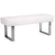 Amanda Dining Set in White Faux Leather and Chrome Finish
