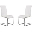Amanda Dining Set in White Faux Leather and Chrome Finish