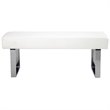 Amanda Dining Set in White Faux Leather and Chrome Finish