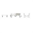 Amanda Dining Set in White Faux Leather and Chrome Finish