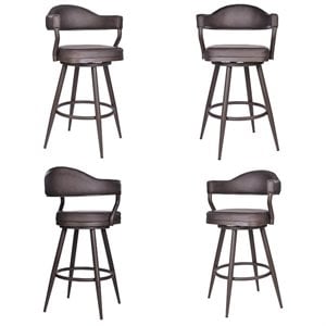 Justin 26&quot Barstool in Vintage Brown Faux Leather (Set of 4)