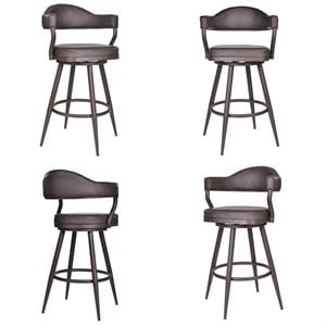 Justin 30&quot Barstool in Vintage Brown Faux Leather (Set of 4)