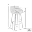 Armen Living Alec Modern Faux Leather Swivel Barstool in Black and Gray