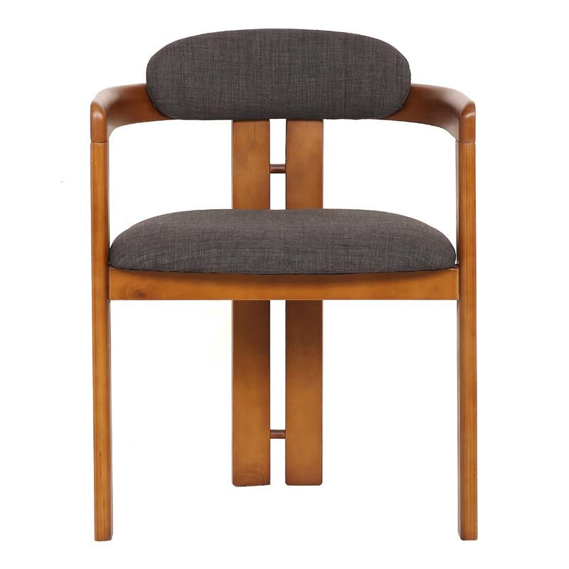 Armen Living Jazmin Fabric Upholstered Dining Chair - Walnut/Charcoal (Set of 2)